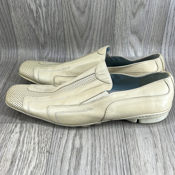 ERNESTO DOLLANI 6133 BEIGE LEATHER SLIP ON LOAFERS - Picture 4 of 15